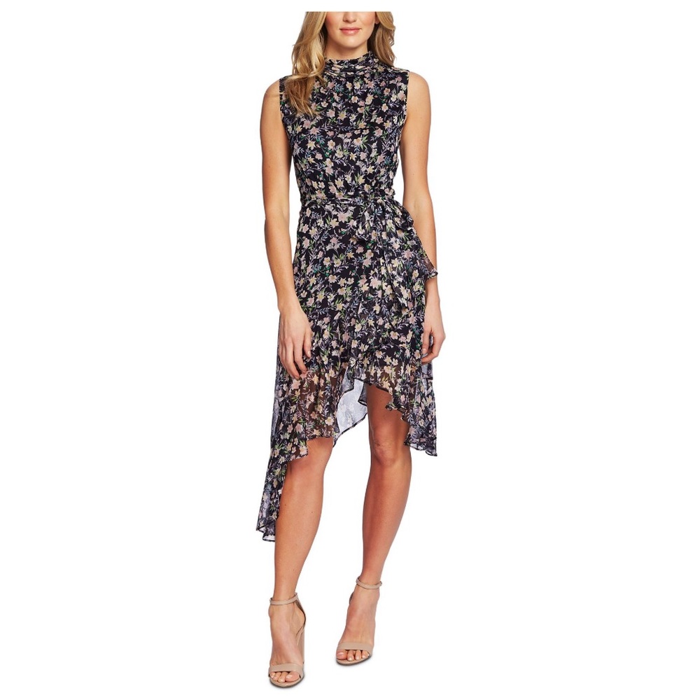 CeCe Floral Print Asymmetrical Dress (Size: 0)